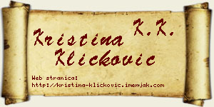 Kristina Kličković vizit kartica